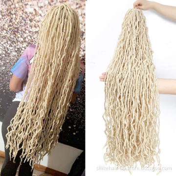 Synthetic Hair Extensions 21 Stands/Pack  Faux Nu Locs Synthetic Crochet hair 36 Inch Dreadlocs Soft New Faux Locs Crochet Hair